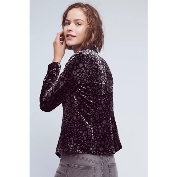 ANTHROPOLOGIE Elevenses Lumi Velvet Jacket 2 - Picture 2 of 11